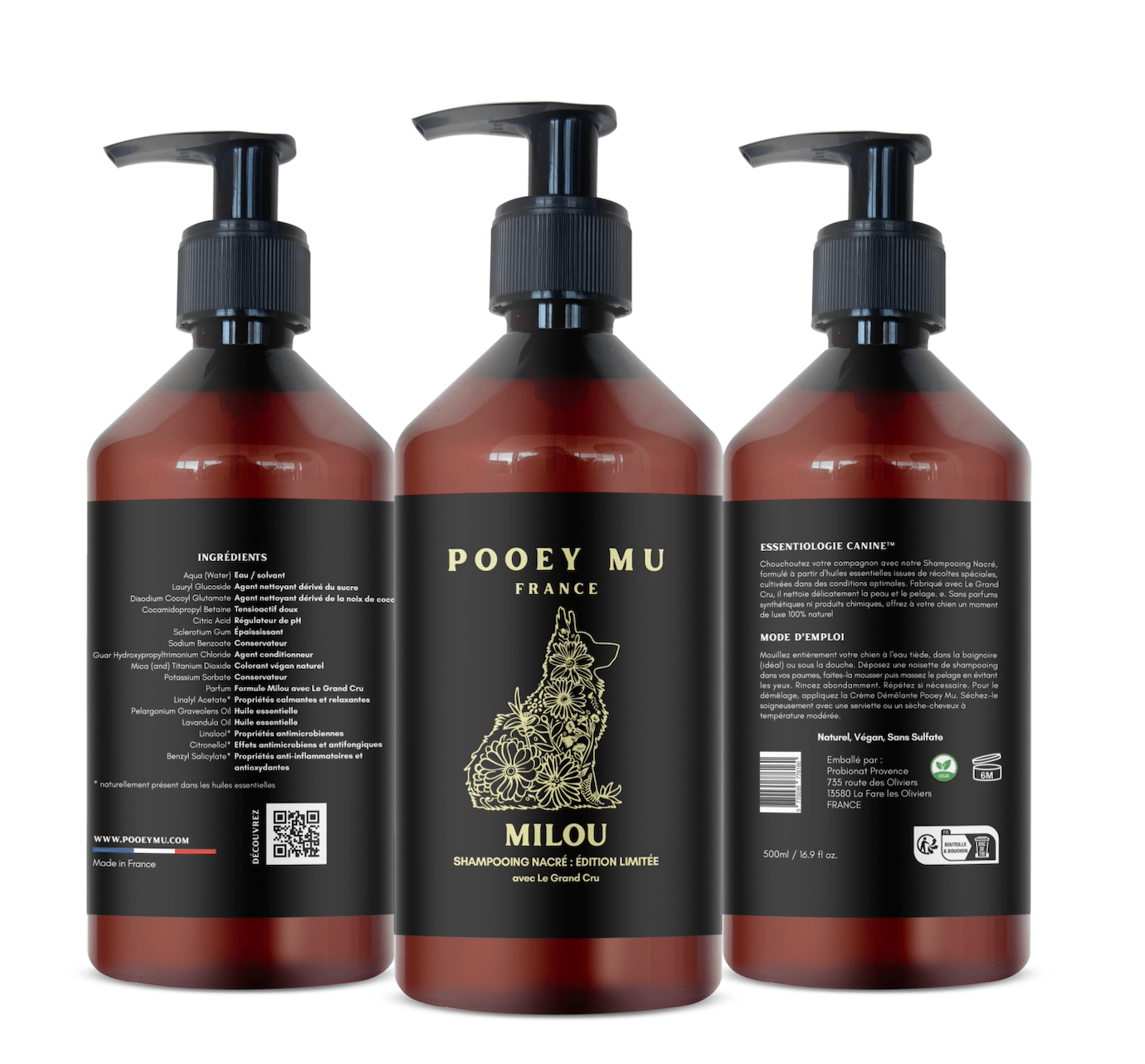 MILOU - Pearly Shampoo for Dogs, Limited Edition with "Le Grand Cru" - Pooey Mu