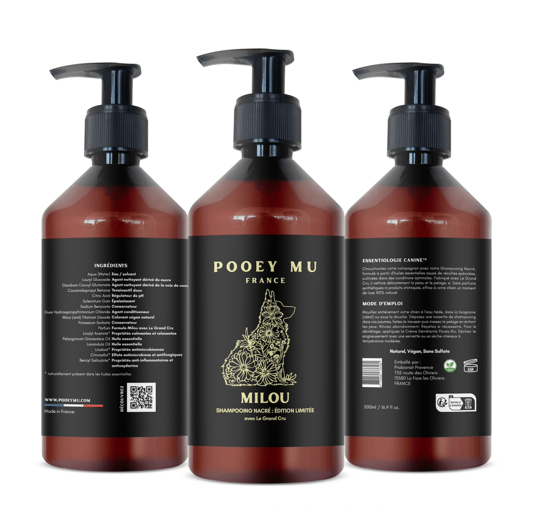 MILOU - Pearly Shampoo for Dogs, Limited Edition with "Le Grand Cru" - Pooey Mu