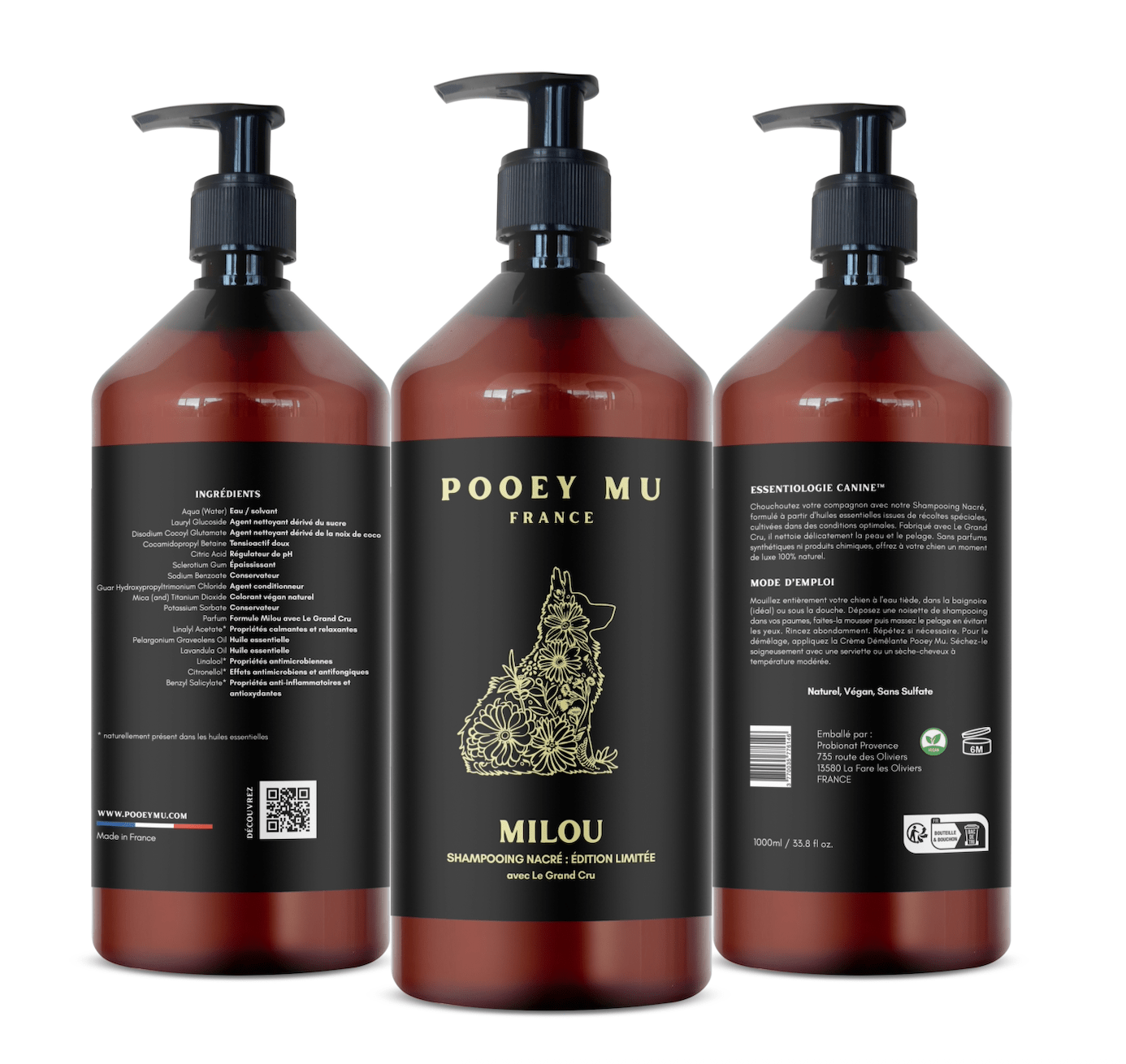 MILOU - Pearly Shampoo for Dogs, Limited Edition with "Le Grand Cru" - Pooey Mu