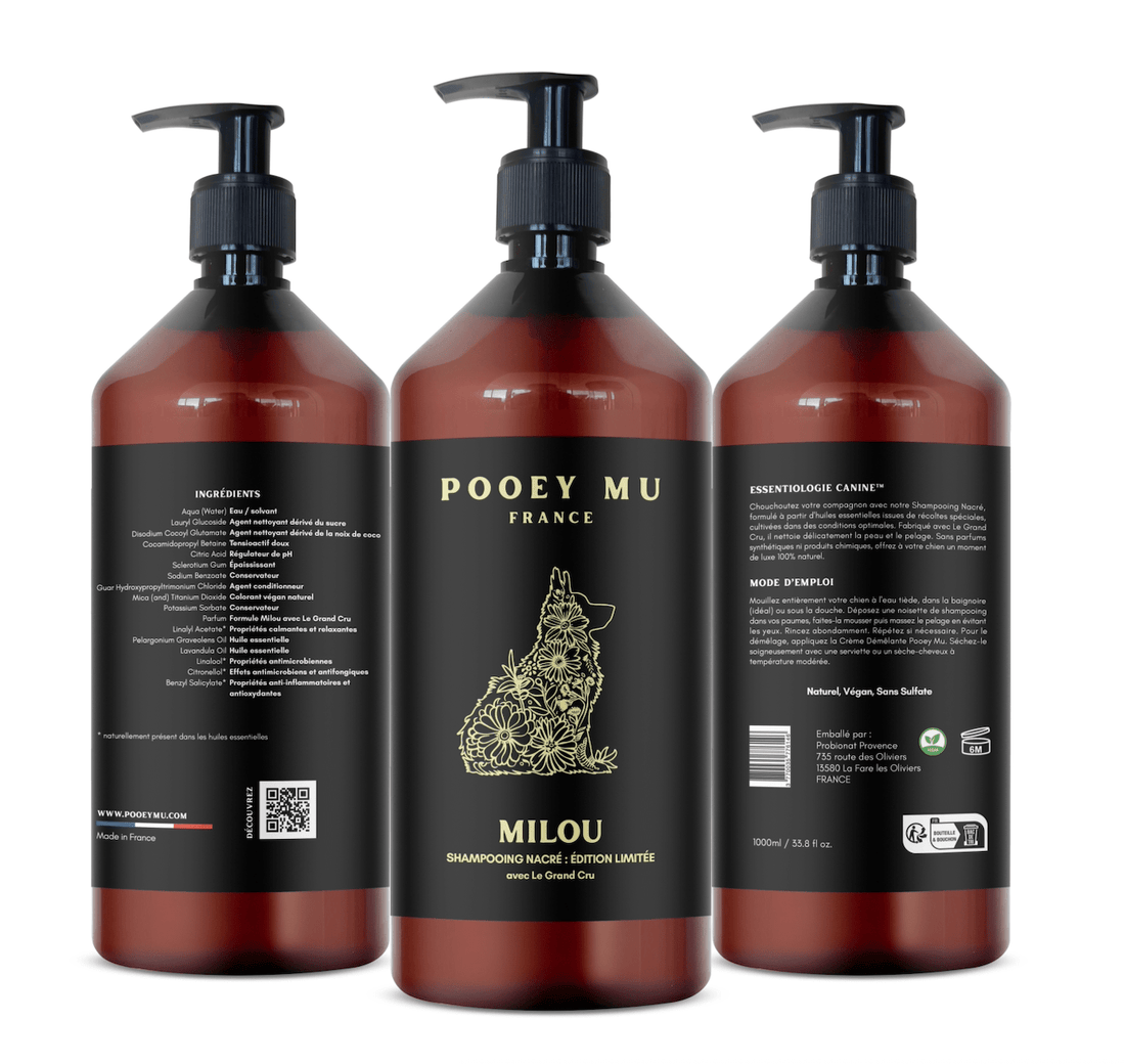 MILOU - Pearly Shampoo for Dogs, Limited Edition with "Le Grand Cru" - Pooey Mu